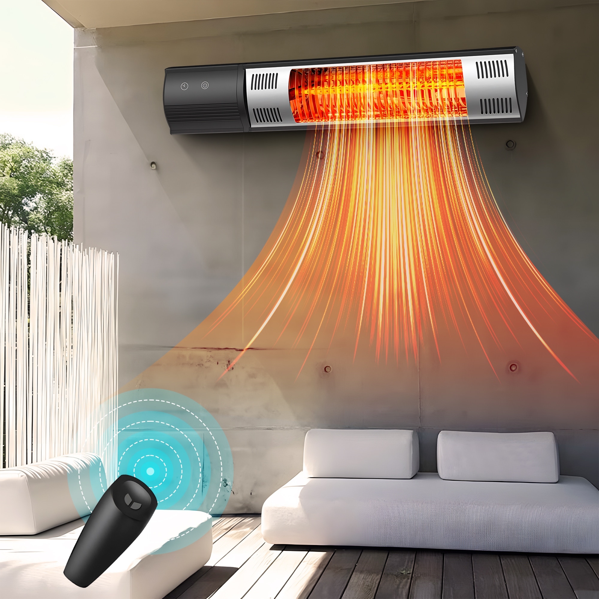 Wall Mounted Infrared Heater Patio Outdoor Balcony Courtyard