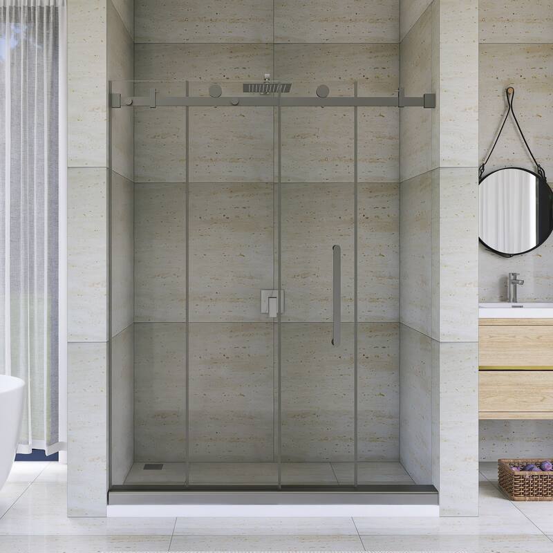 60" x 76" Sliding Frameless Shower Door - 60'' x 0.38'' x 76''