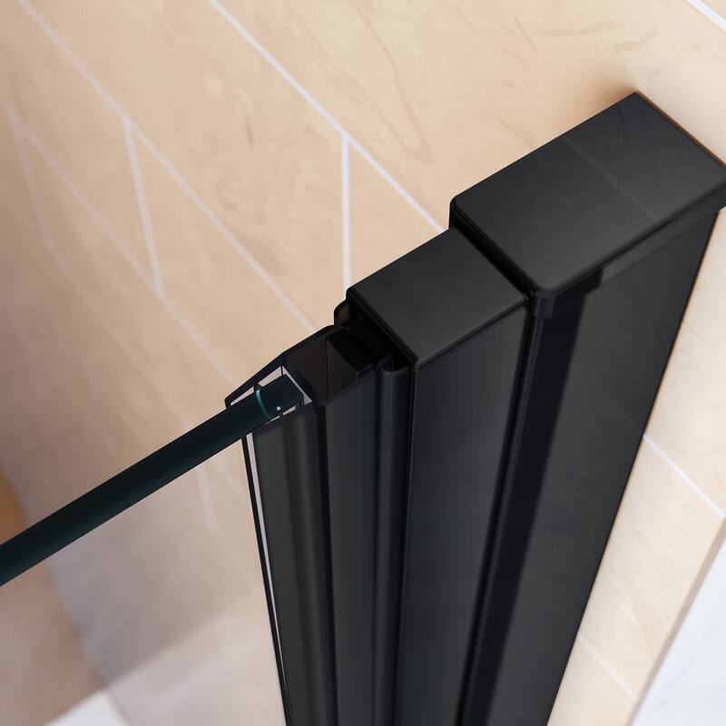 Elegant Bi-Fold Frameless Pivot Swing Shower Door Enclosure with Clear Glass Panel and Hardware Kit Reversible Installation