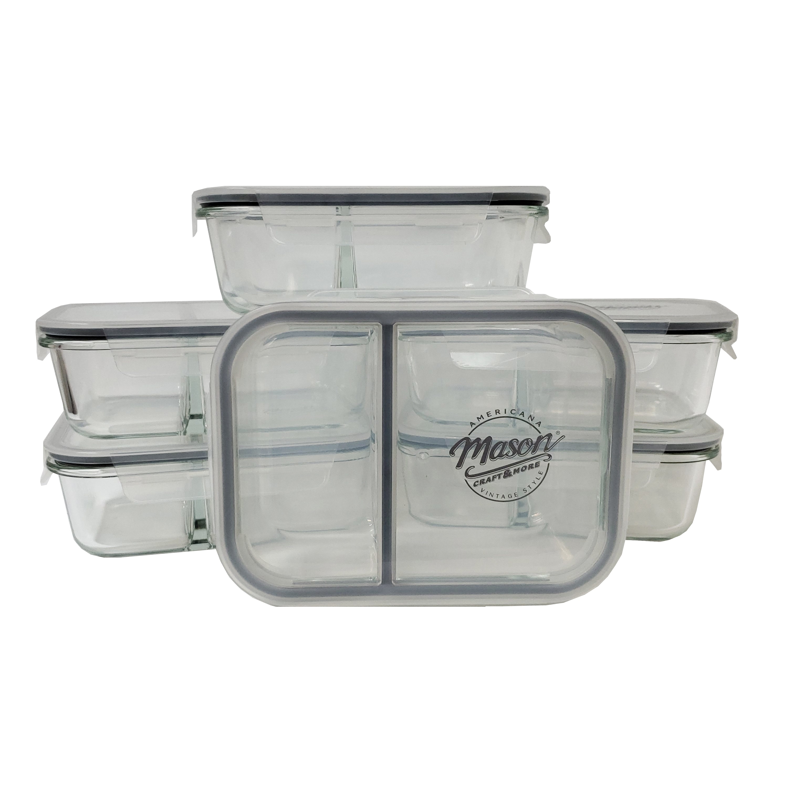 33oz 3 Compartment Rectangular Meal Prep Containers with Lids