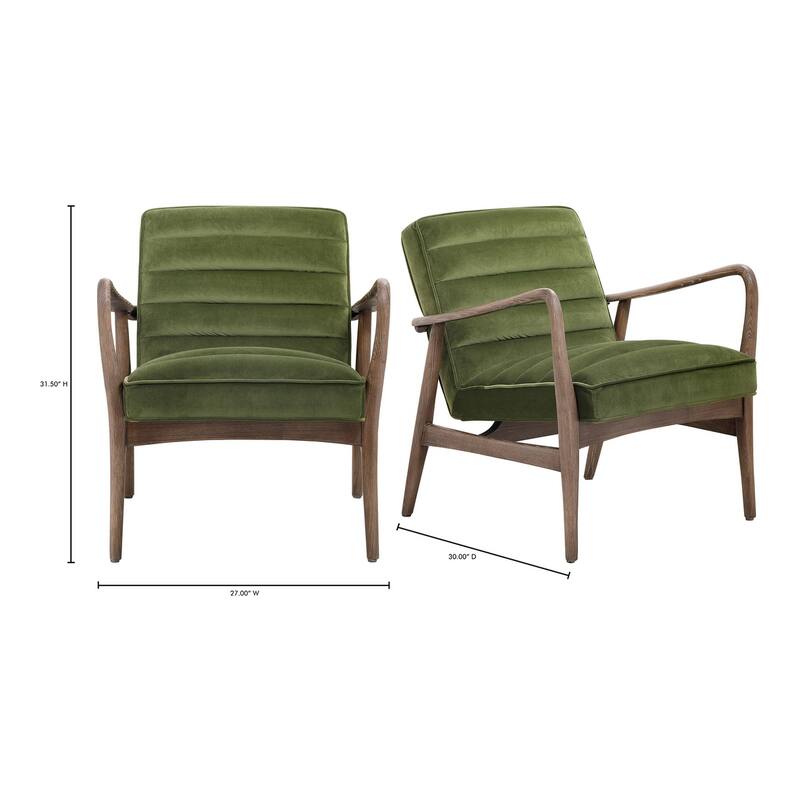 Aurelle Home Ash Wood and Upholstery Arm Chair - 30" wide x 27" deep