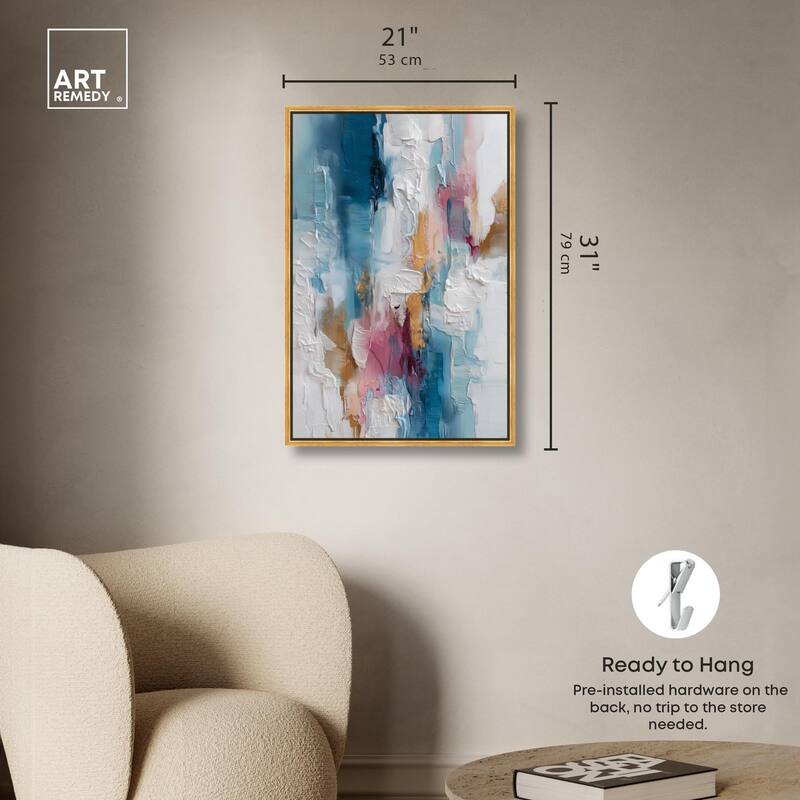 Petal Pink and Ocean Blue I Canvas by Art Remedy