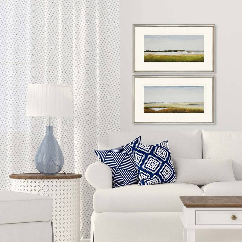 Marshlands II S/2 Framed Art Exclusive Giclee Under Glass - Blue