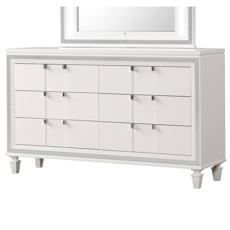Genoa White 6-Drawer 62 in. W Dresser