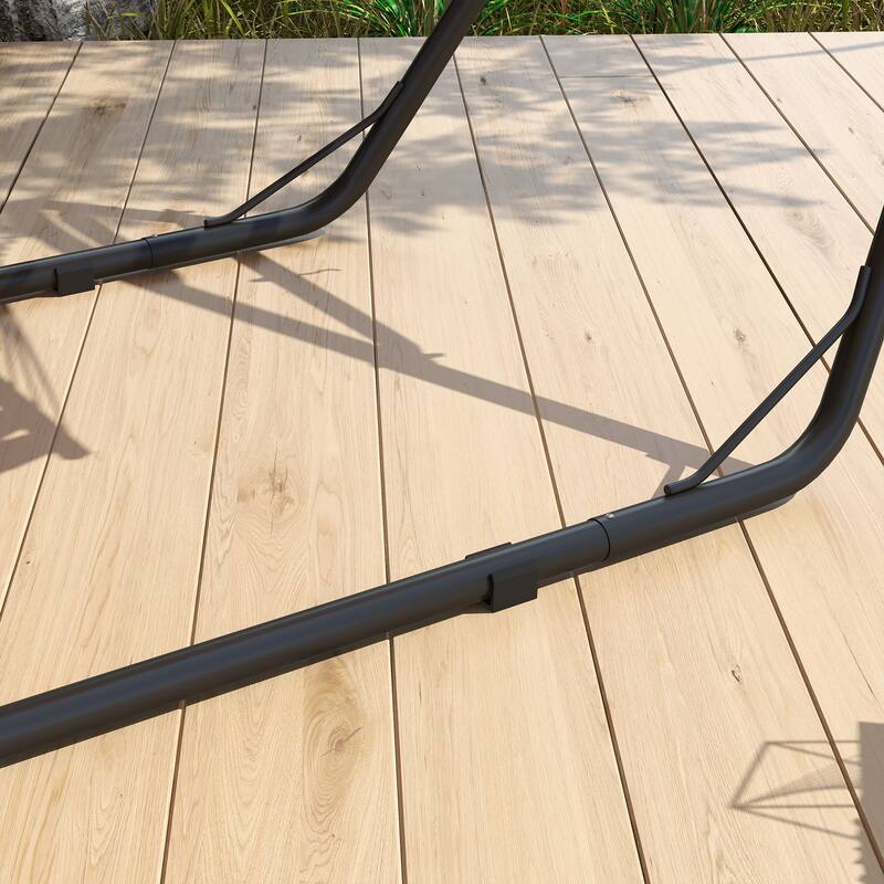 Outsunny Hammock Stand, Portable Adjustable Steel Frame Hammock Stand with Weather Resistant Finish