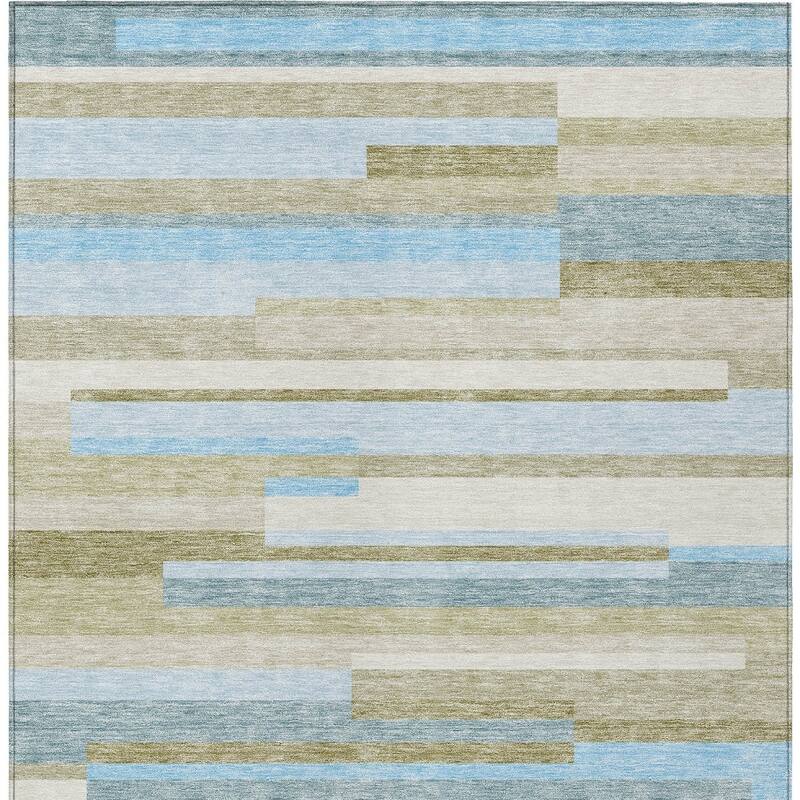 HomeRoots Striped Transitional Rectangle Outdoor Rug
