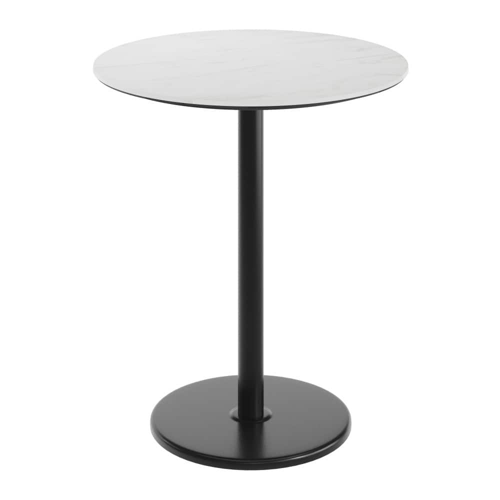 Commercial HPL Tabletop with Bar Height Round Base - 36"W x 36"D x 42"H