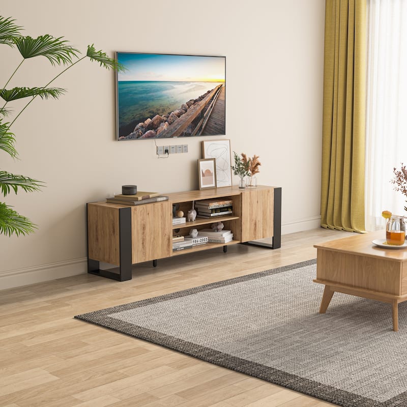 Living Room Essential: 68.9" TV Stand Optional Electric Fire Feature