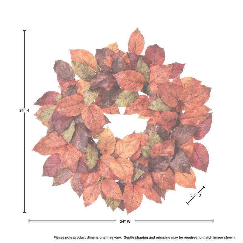 24" Autumn Salal Leaf Wreath