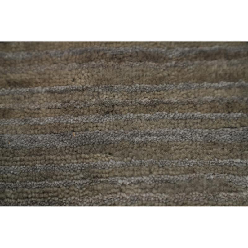 Hand Knotted Oriental 100% Wool Carpet Tribal Tribal Greys & Charcoal Gabbeh Area Rug - 9' 8'' X 7' 10''