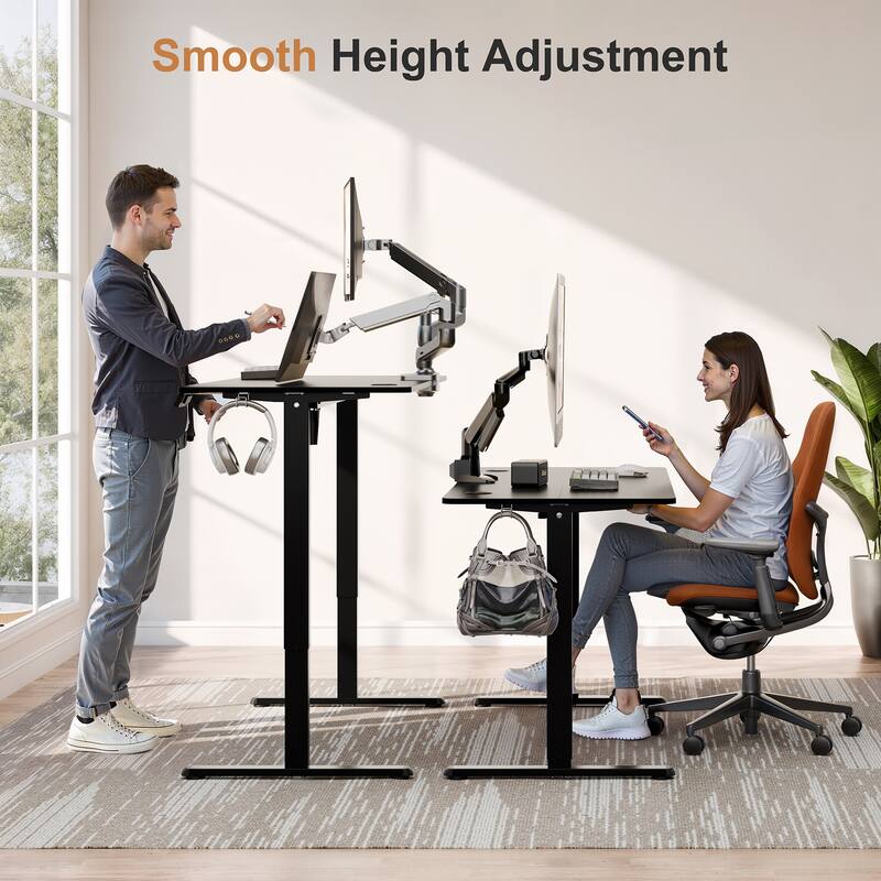 Electric Standing Desk, Height Adjustable Desk with Memory Preset and LED Display