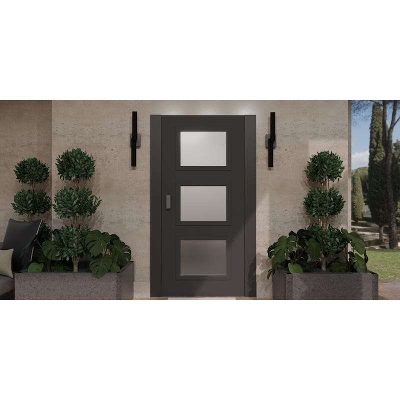 Todman Integrated LED Earth Black Outdoor Wall Lantern