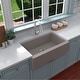 preview thumbnail 4 of 62, Karran Farmhouse/ Apron-front Quartz Single Bowl Kitchen Sink