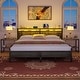 preview thumbnail 46 of 94, Farmhouse Wood Platform Bed Frame with Charged Station and LED Lights