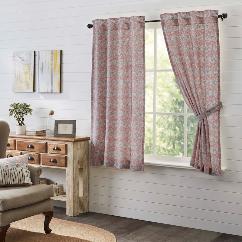 Kaila Floral Short Panel Set of 2 63x36 - Pink