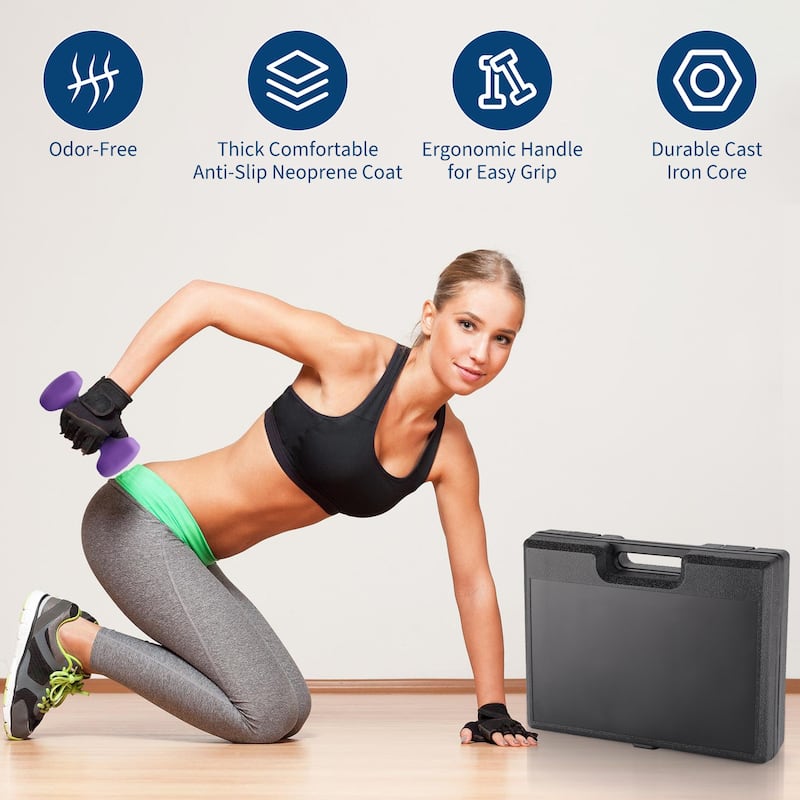 Dumbbell Set, Neoprene Dumbbell Free Hand Weight Set for Home Gym, Packed In Pairs