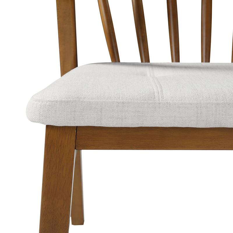 Christopher Knight Home - Alden Mid-Century Modern Wood Dining Chairs with Upholstered Seat & Windsor-Style Backrest, Set of 2