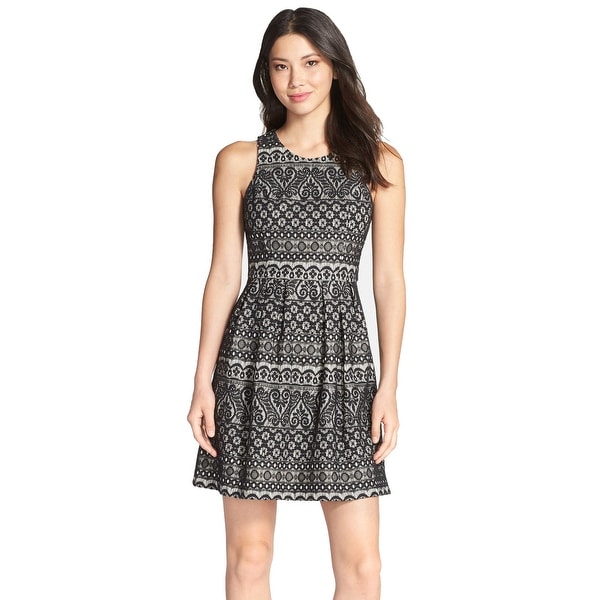 white lace flare dress