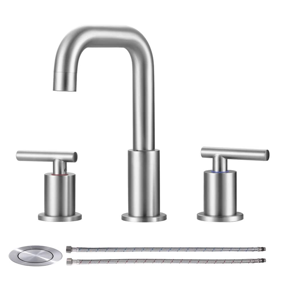 WOWOW 8-inch Dual Handle Widespread Bathroom Faucet