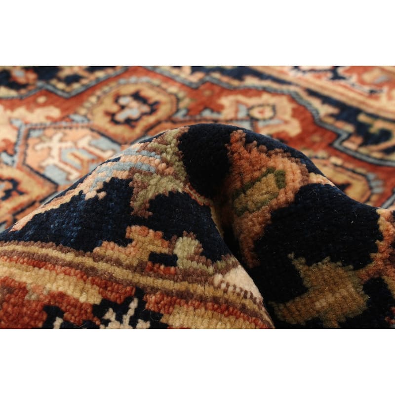 ECARPETGALLERY Hand-knotted Jules Sultane Dark Navy Wool Rug - 2'5 x 11'7