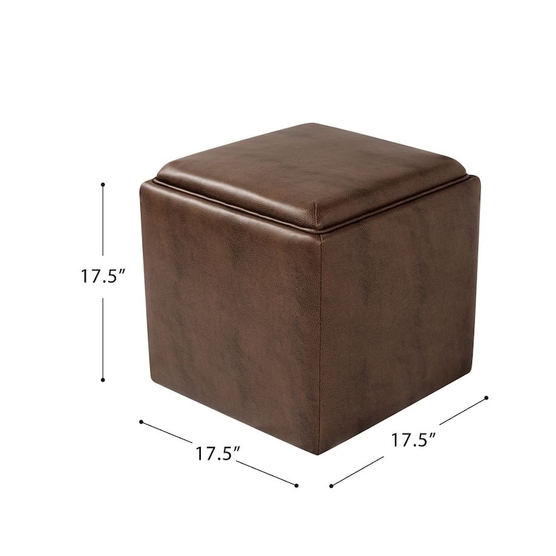 HomePop Storage Ottoman with Tray Top