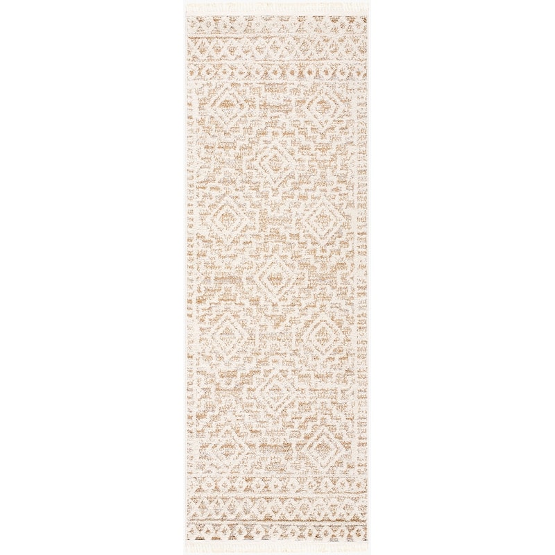 Livabliss Berlin Global Moroccan Area Rug - Ivory/Brown - 2' 7" x 7' 3"