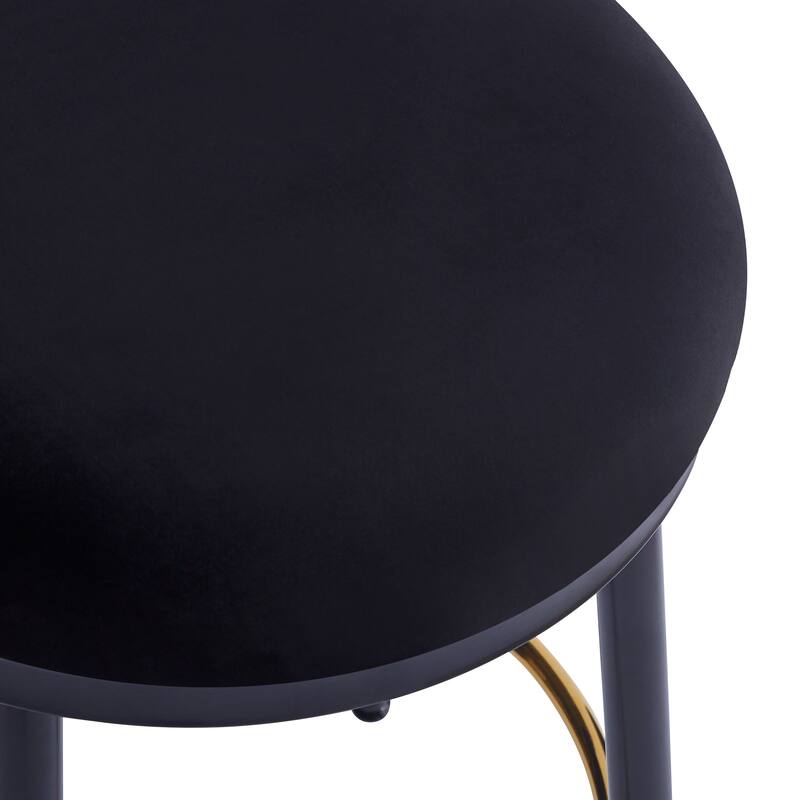 Altrium Modern Upholstered 24.75-Inch Round Backless Counter Stools with Iron Frame (Set of 2) by Christopher Knight Home