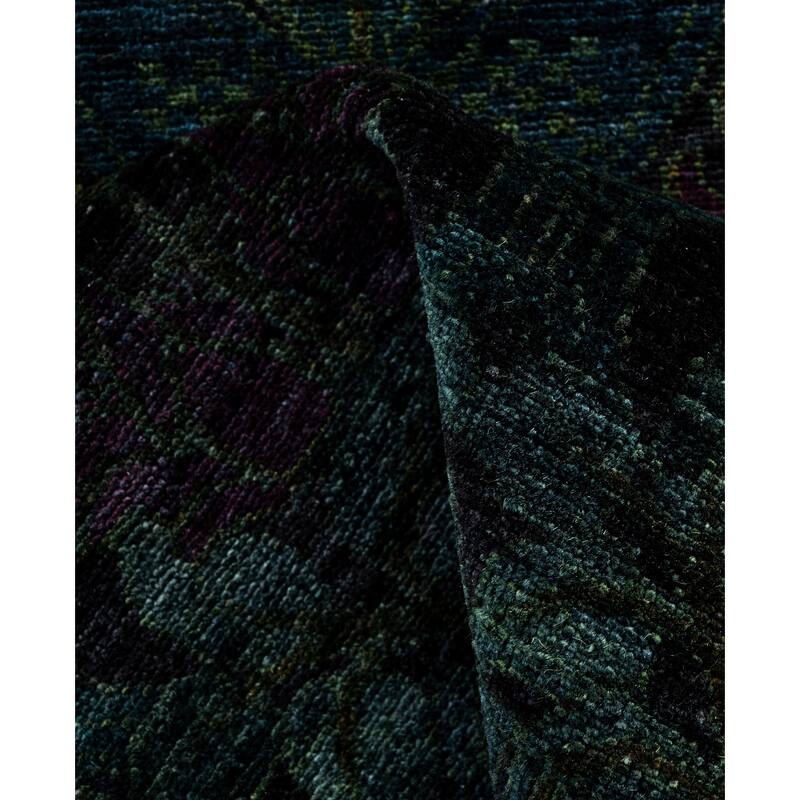 Overdyed One-of-a-Kind Hand-Knotted Runner Rug - Black - 2' 6" x 7' 10"