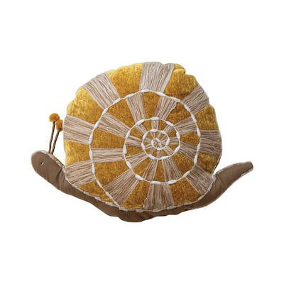 Hand-Woven Fabric Indoor/Outdoor Snail Shaped Pillow - 17.8"L x 4.0"W x 14.0"H