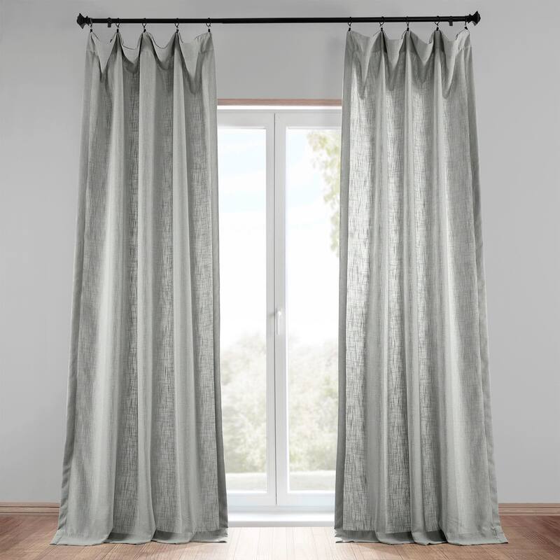 Exclusive Fabrics Heavy Faux Linen Curtain (1 Panel) - 50 X 96 - Ash Grey