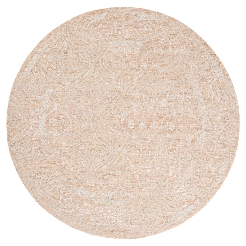 SAFAVIEH Handmade Metro Umaymah Wool Rug - 6' Round - Gold/Ivory