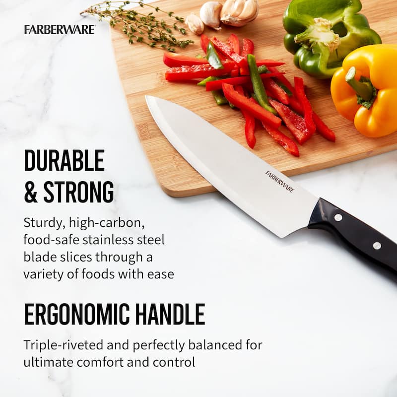 Farberware EdgeKeeper 14 Piece Cutlery Set with Block, Black