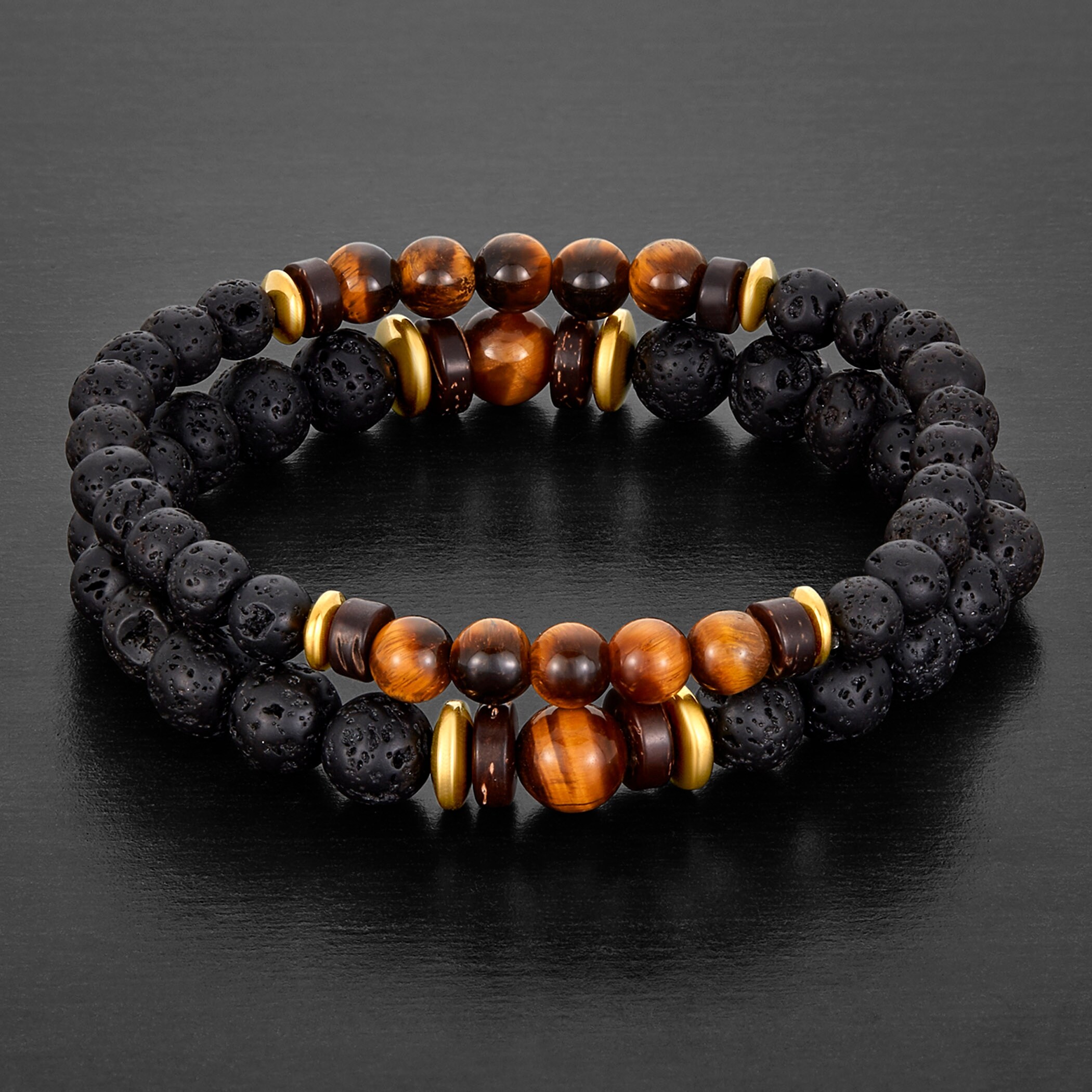 EvaDane Natural Hematite Gemstone Rope Bead Frog Charm Stretch Bracelet EvaDane Natural Hematite Gemstone Rope Bead Frog Charm Stretch Bracelet