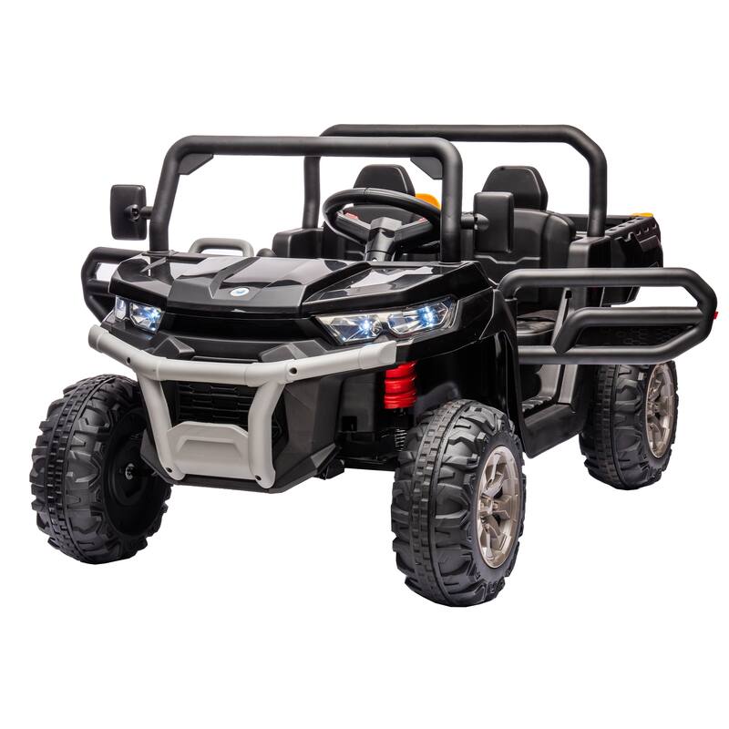 Kids 24V Ride-On Dump Truck with Realistic Shovel, 2 Seater, Remote Control & LED Lights