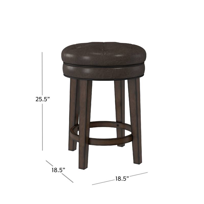 Hillsdale Furniture Krauss Wood Backless Counter Height Swivel Stool, Charcoal Gray