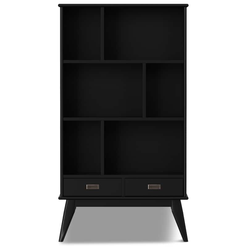 WYNDENHALL Tierney SOLID HARDWOOD 64x35 inch Modern Wide Bookcase and Storage Unit - 35"w x 14"d x 64" h