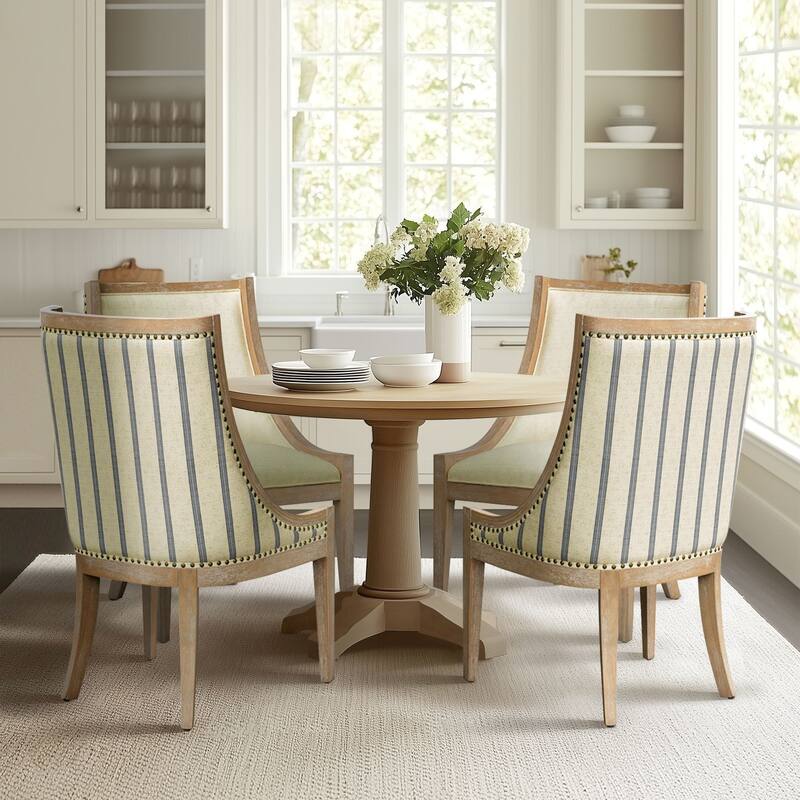 Martha Stewart Bedford Elmcrest Upholstered Dining Chair with Nailhead Trim