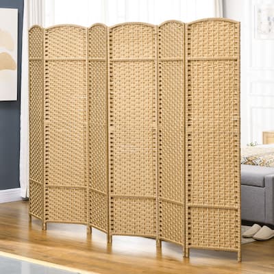 Freestanding 6-Panel Folding Privacy Screen Room Divider