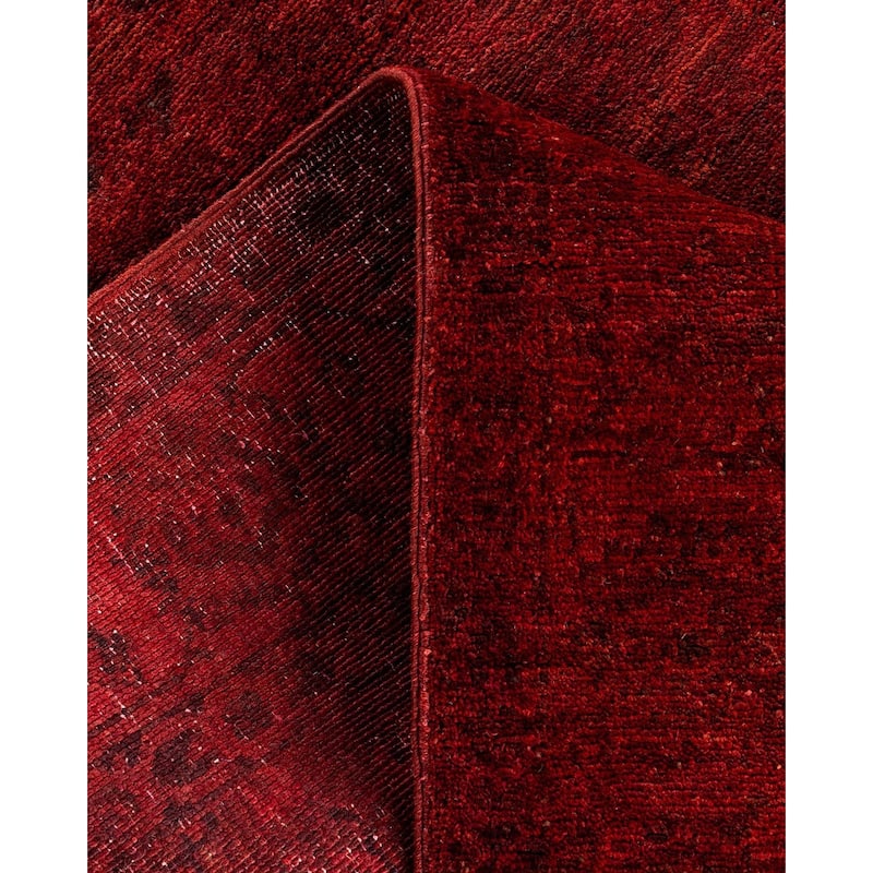 Contemporary Overdyed Wool Hand Knotted Runner - 3' 1" x 7' 10"
