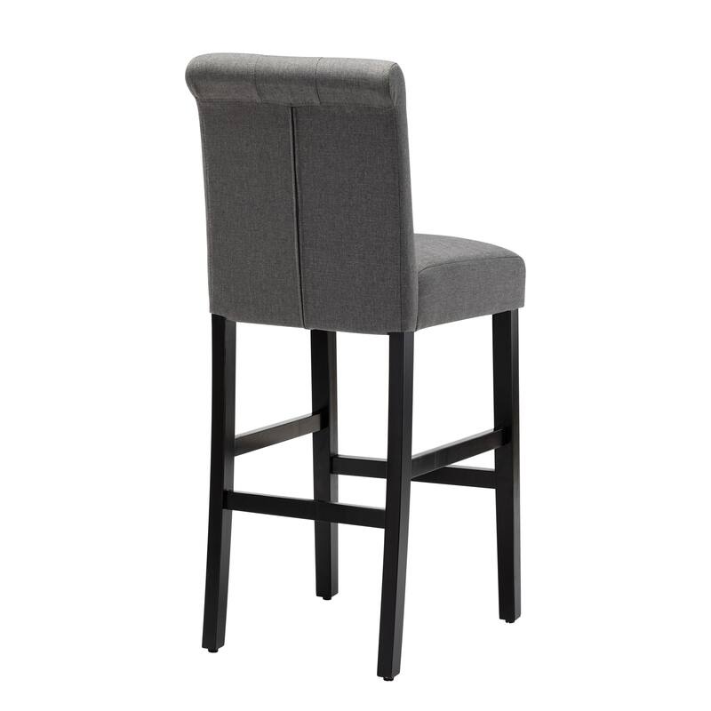 28 Inches Barstools Upholstered Bar Stools Pub Chairs with Button Tufted Back set of 2