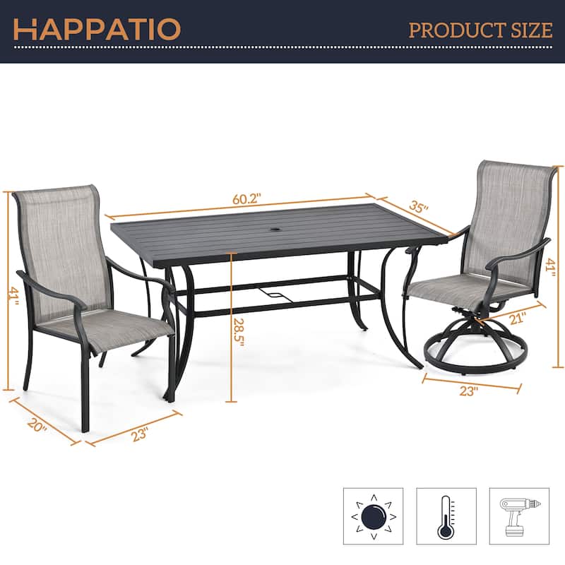 7-Piece Textilene Patio Dining Sets for Outdoor Living