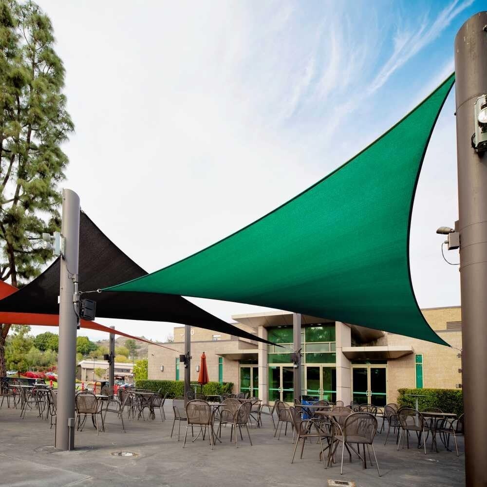 21' x 21' x 21' Green Triangle Sun Shade Sail, UPF50+ 95% UV Block, Heavy Duty, 3-Year Warranty