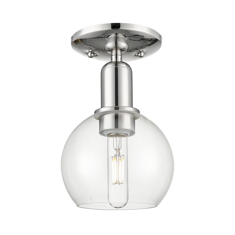 Innovations Lighting 716-1C-10-6 Athens Semi-Flush Athens 6" Wide - Polished Nickel / Clear