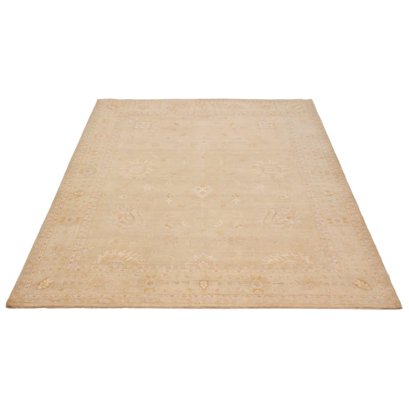 ECARPETGALLERY Hand-knotted Peshawar Oushak Khaki Wool Rug - 8'0 x 9'8