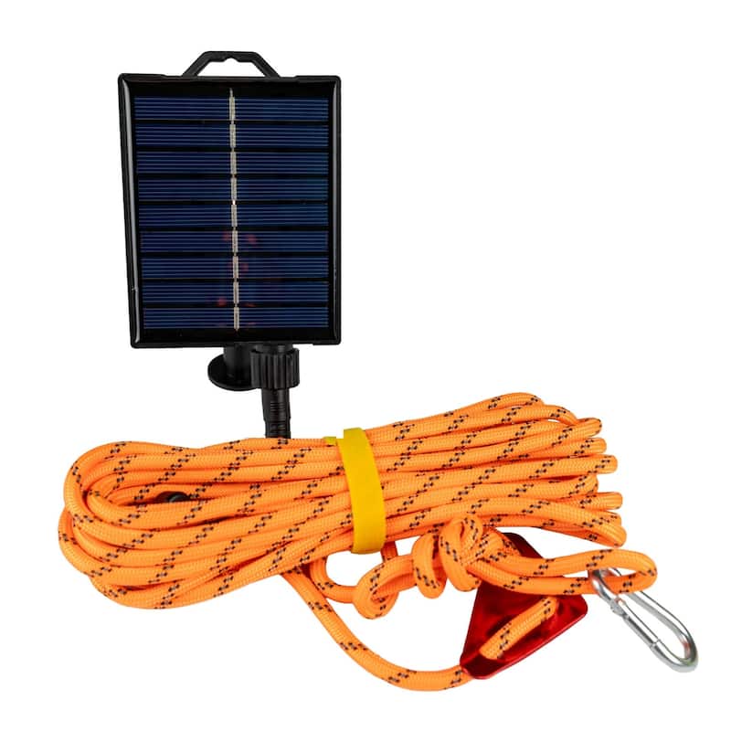 Novelty Lights Solar Paracord Rope, 23ft Green Glow Rope with Remote - Orange