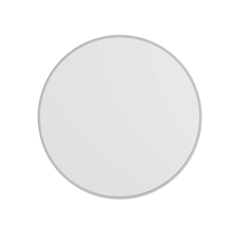 Wall Mount Shatterproof Round Accent Wall Mirror with Metal Frame