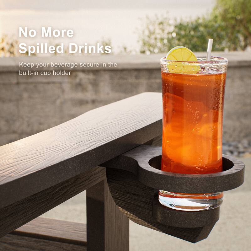 Glider Adirondack Patio Chair, 3-Position Adjust Smooth Motion Chair