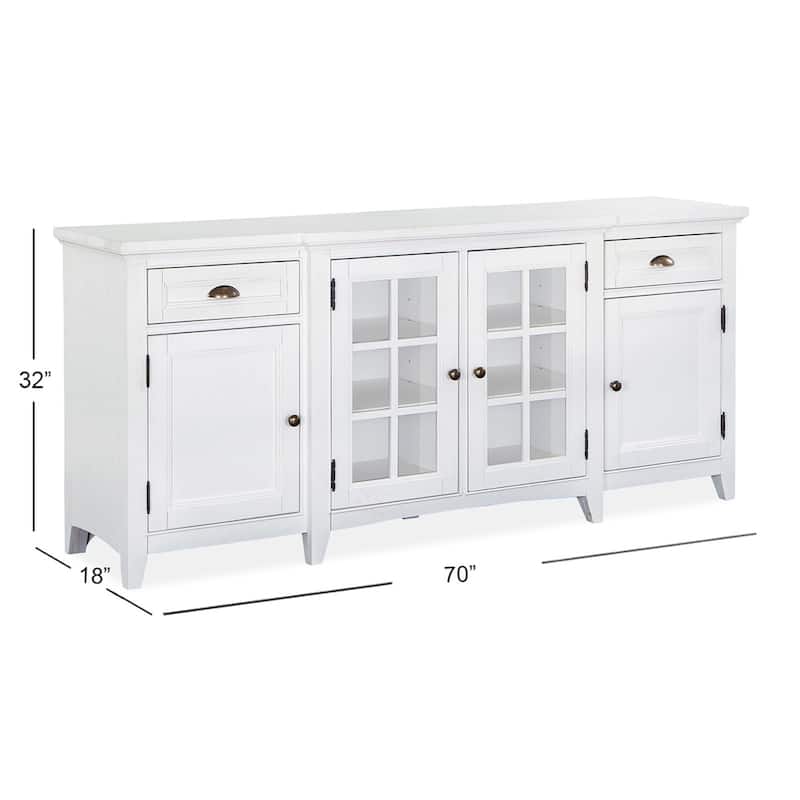 Magnussen Home Heron Cove Chalk White 70" Console - 70"W x 18"D x 32"H
