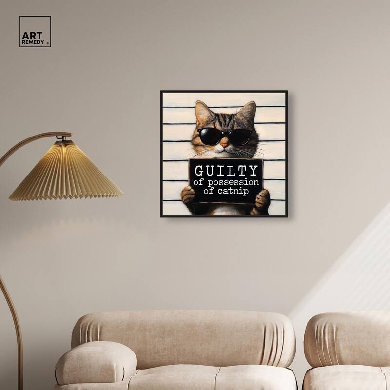 Guilty of Catnip Canvas by Art Remedy