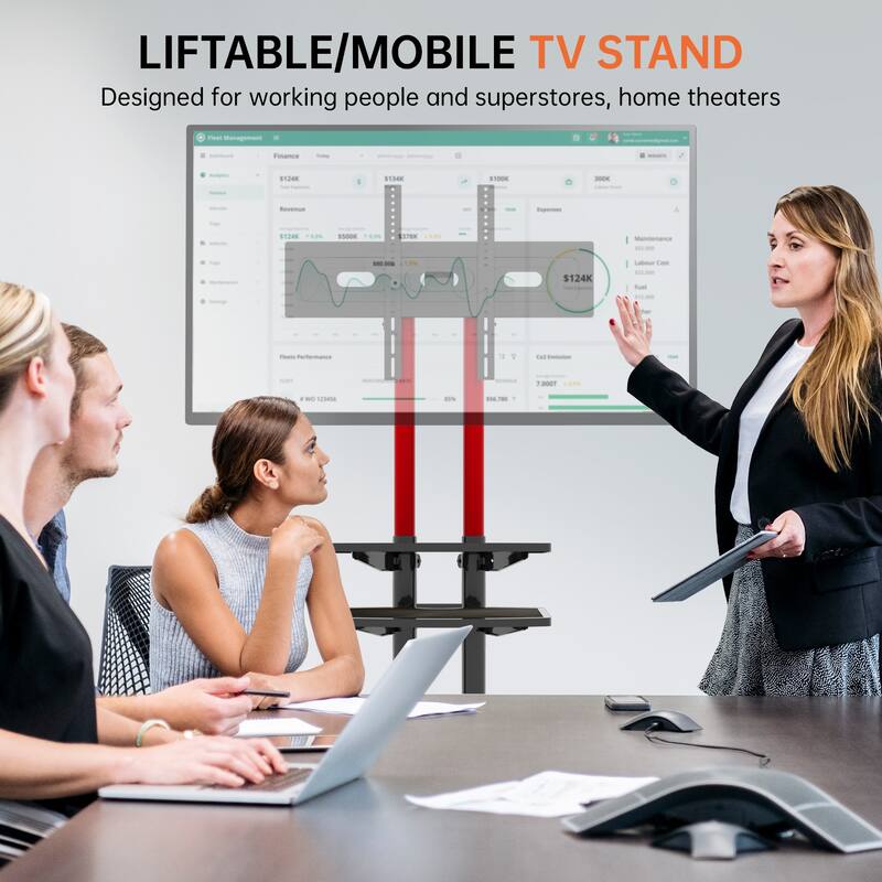 Rotatable height adjustable TV stand for 32–80 inch TVs Max VESA 600x400mm